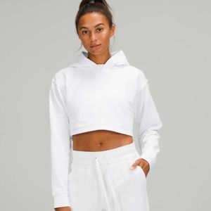 Lululemon All Yours Cropped Hoodie White